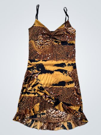 Animal Print Slip Dress