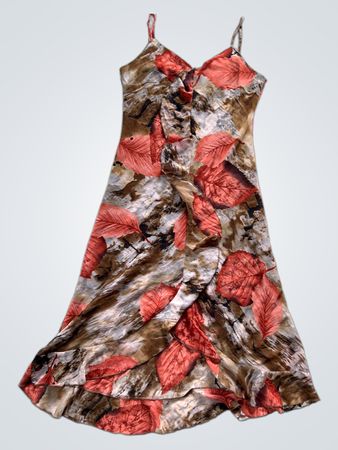 Women's Leaf Print Slip Dress