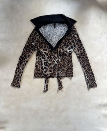 Naf Naf Leopard Print Long Sleeve Top