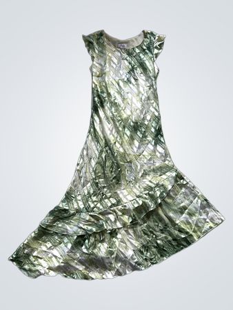 Dana Collection Women's Green Floral Print Dress