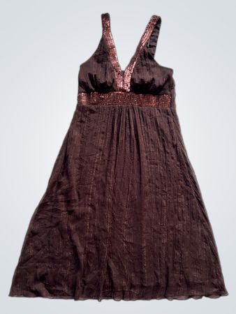 Brown dress with sequin detail