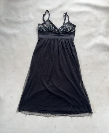 Vero Moda Black Sequin & Mesh Dress