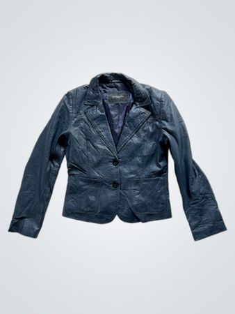 SUPERIOR NEW YORK Blue Leather Blazer