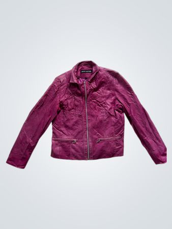BROCH LEATHER Pink Leather Jacket