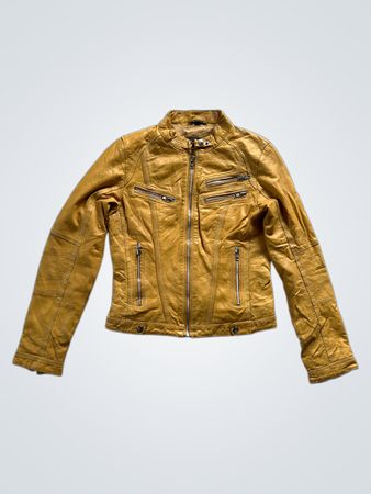 ROCK'N BLUE Women's Yellow Leather Jacket
