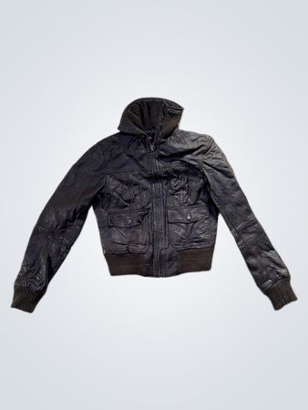 SVS YOUNG Women's Brown Leather Jacket