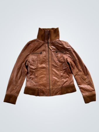 Pimkie Basic Brown Leather Jacket