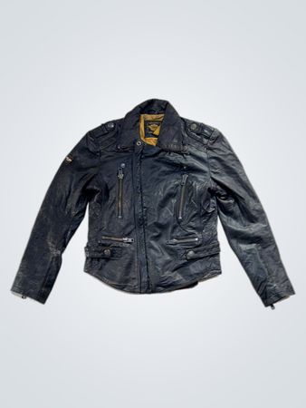 Men's Black Leather Biker Jacket
