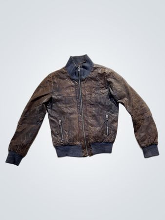 D'Arienzo Leather Bomber Jacket Made in Italy