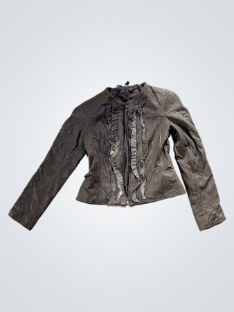 Imperial Women's Ruffled Leather Jacket