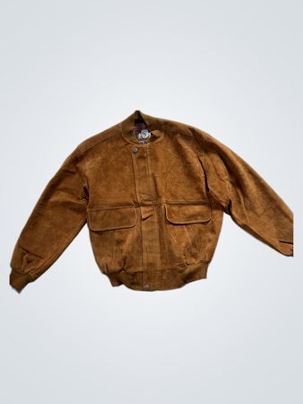 CV FLY Hand Made Brown Suede Bomber Jacket