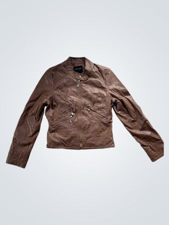 Therapy Brown Faux Leather Jacket