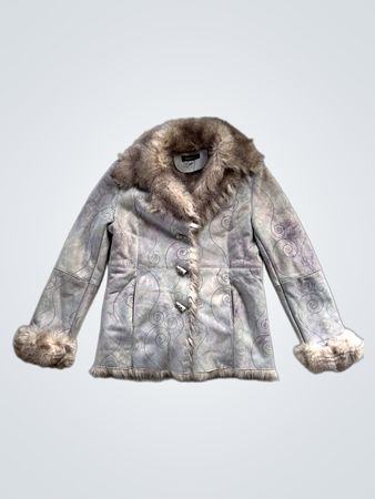 Leather-Sound Women's Faux Fur Trimmed Jacket Size 38