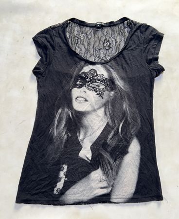 Tally Weijl Black Lace Graphic T-Shirt