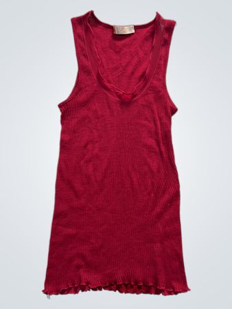 La Sensations Red Ribbed Tank Top