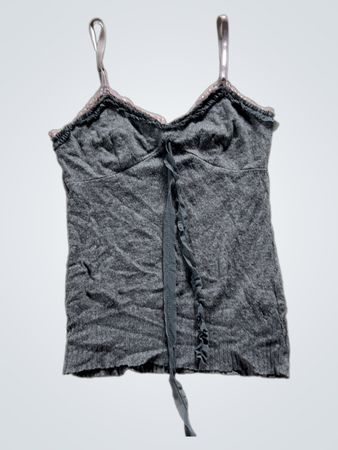 Grey camisole with lace trim