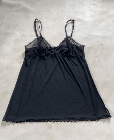 Miss Helen Black Lace Trim Chemise
