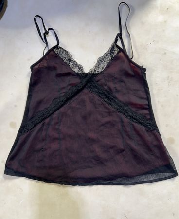 Black and red lace camisole