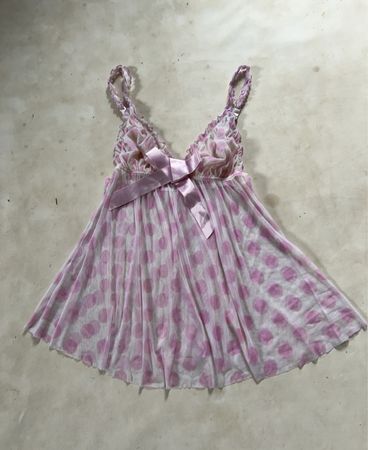 Pink polka dot babydoll chemise