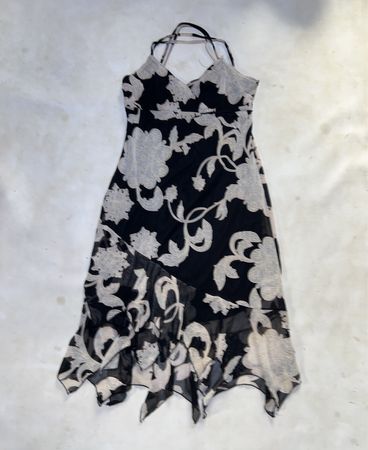 Xanaka Black Floral Print Halter Neck Dress