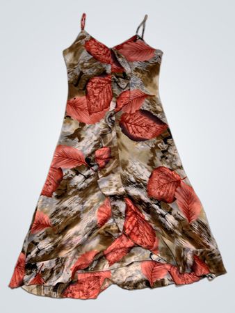 Women's Leaf Print Slip Dress
