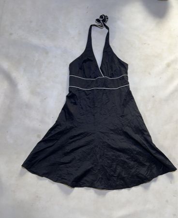 Camaieu Black Halter Dress with White Trim
