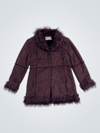 Purple Faux Fur Trimmed Jacket