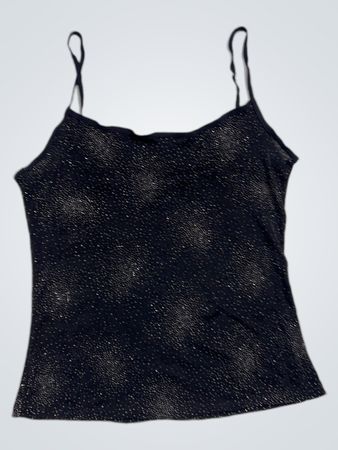 Knockout Black Sparkle Spaghetti Strap Top Hergestellt in Australien