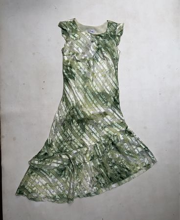 Dana Collection Women's Green Floral Print Dress