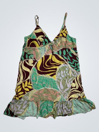 Blumenmuster Kleid mit Rüschensaum