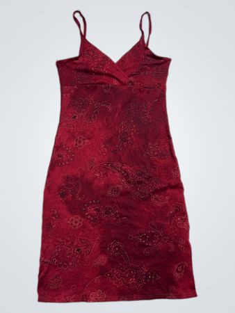 Robe nuisette imprimée paisley rouge