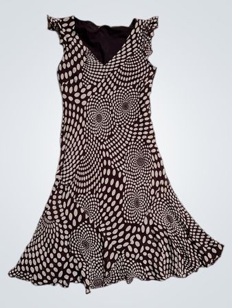Marks & Spencer Braunes Wirbelmuster Midi-Kleid