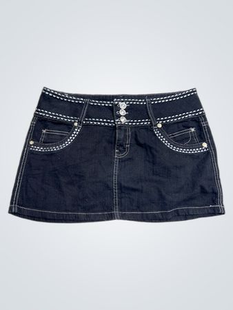 Glamour Jeans Schwarzer Denim Minirock
