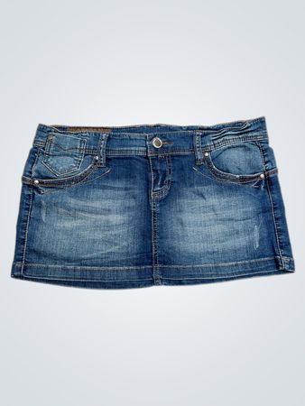Basic Denim Damen Blue Denim Mini Rock Größe 40 UK 12