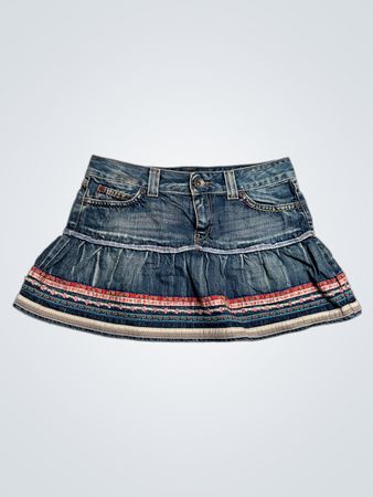United Colors of Benetton Jeansrock mit besticktem Saum