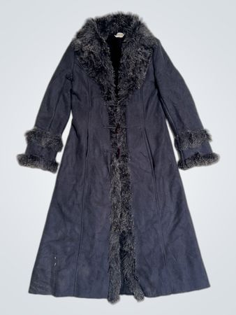 Missy Black Faux Fur Trimmed Long Coat