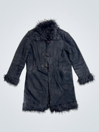 Black Faux Fur Trimmed Coat