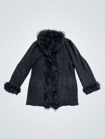 Black Faux Fur Trimmed Jacket