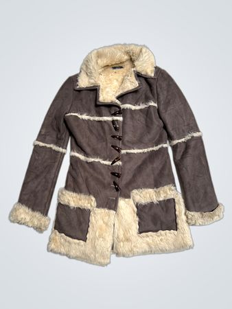Liliane H Women's Brown Suede & Faux Fur Trimmed Jacket