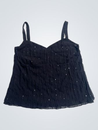 Avalon Collection Black Sequin Cami Top