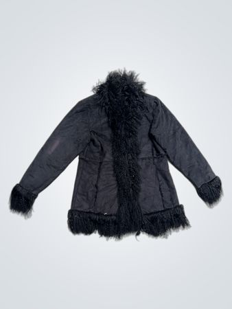 AUTRE TON Black Faux Fur Trimmed Jacket