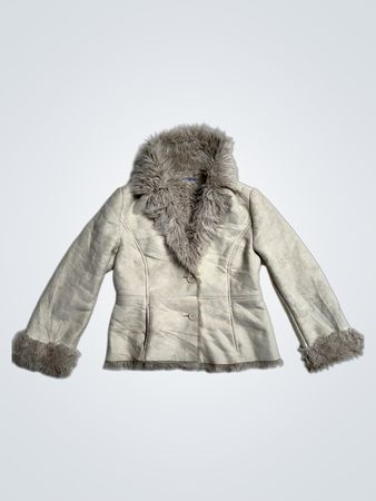 Cream Faux Fur Trimmed Jacket