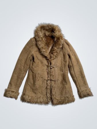 Brown Faux Fur Trimmed Jacket