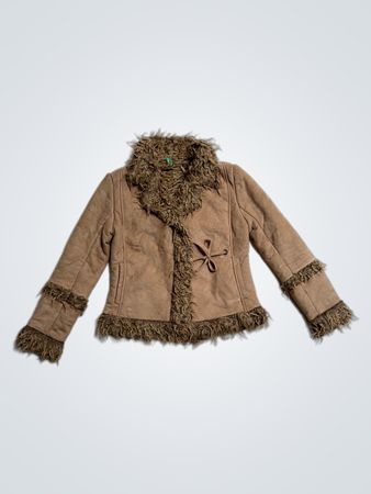 Brown Faux Fur Trimmed Jacket