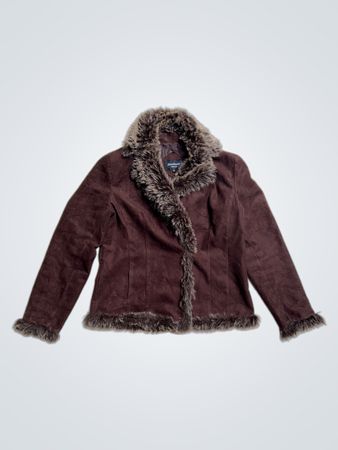 Fascinate Collection Braune Kunstfellbesatzjacke