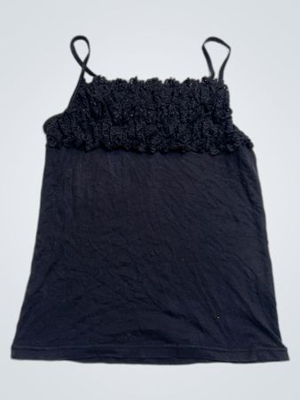Le Trousseau Black Ruffle Camisole