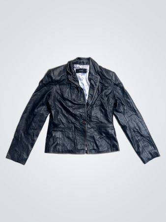 CORTEFIEL Black Leather Blazer