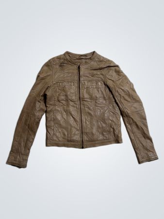 Brown Faux Leather Jacket