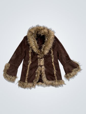MISSY Kunstfellverzierte Wildlederjacke