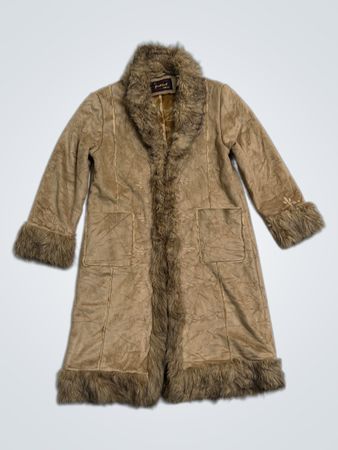 The Great Coat Company Women's Faux Suede Fur Trimmed Coat